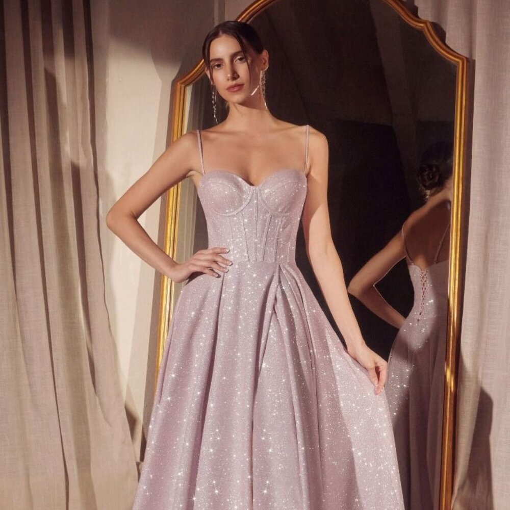 New Glitter Dusted Prom Dress w/ Sweetheart Neckline & Lace Up Back CD T706